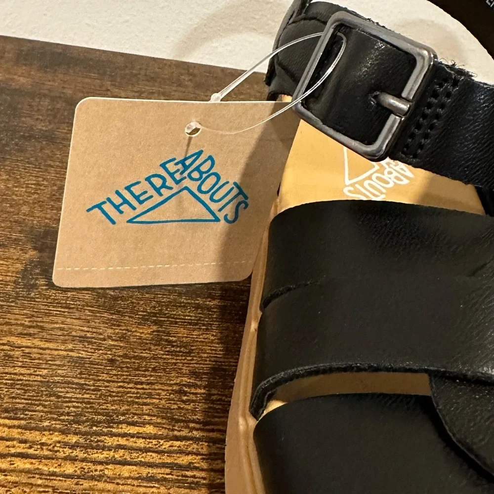 Thereabouts Girls Black Alana Sandals NWT Toddler Girls 12